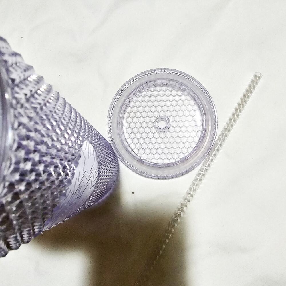 Starbucks New silver platinum clear Holiday 2019 studded venti tumbler 24 oz - Picture 6 of 9